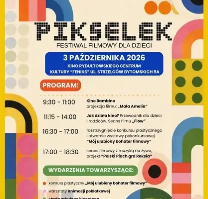 „Pikselek” – festiwal filmowy dla dzieci w RCK „Feniks” już 3 października