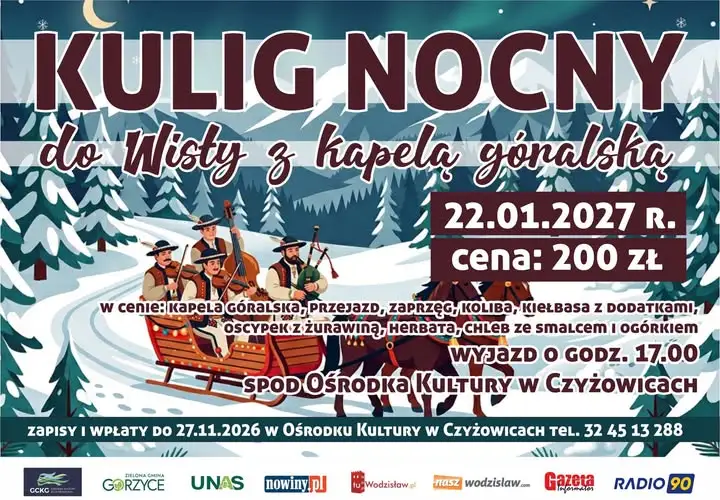 Nocny kulig do Wisły z kapelą góralską – zapisy trwają