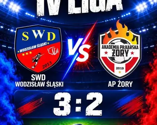 IV liga: SWD Wodzisław Śląski wygrywa z AP Żory 3:2 po dramatycznym pościgu