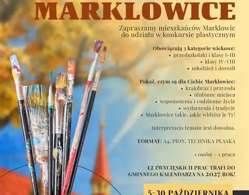 Konkurs plastyczny „Moje Marklowice” – Twoja praca może trafić do gminnego kalendarza na 2027 rok