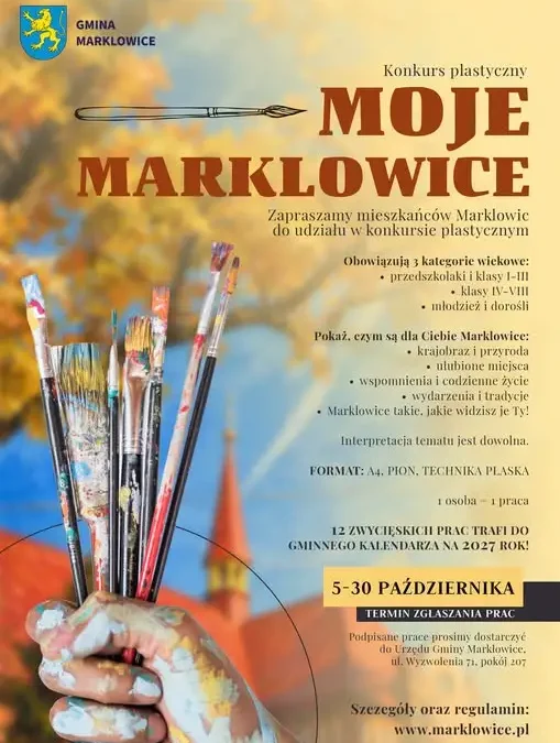 Konkurs plastyczny „Moje Marklowice” – Twoja praca może trafić do gminnego kalendarza na 2027 rok