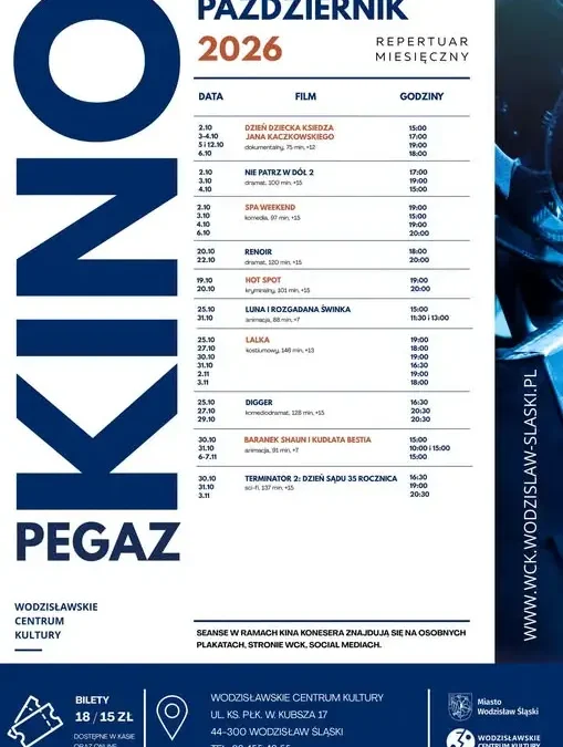 Kino Pegaz zaprasza na październikowe seanse – nowości, klasyka i kino dla dzieci