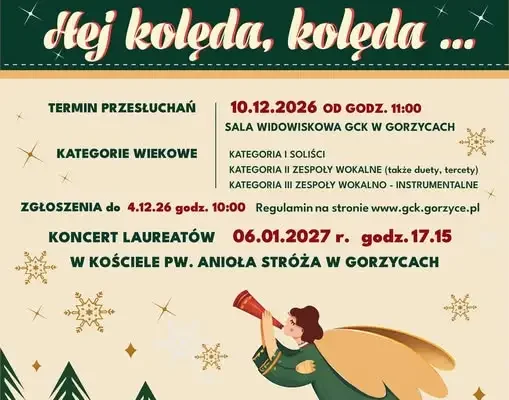 XIX Wojewódzki Konkurs Kolęd i Pastorałek w Gorzycach – zgłoszenia do 4 grudnia