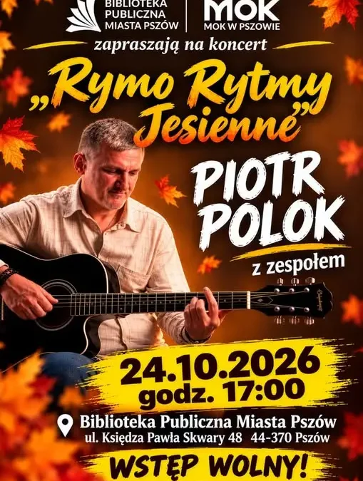 Jesienny koncert Piotra Poloka w bibliotece w Pszowie