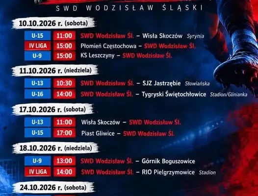 SWD Wodzisław Śląski: Terminarz na najbliższe dwa tygodnie