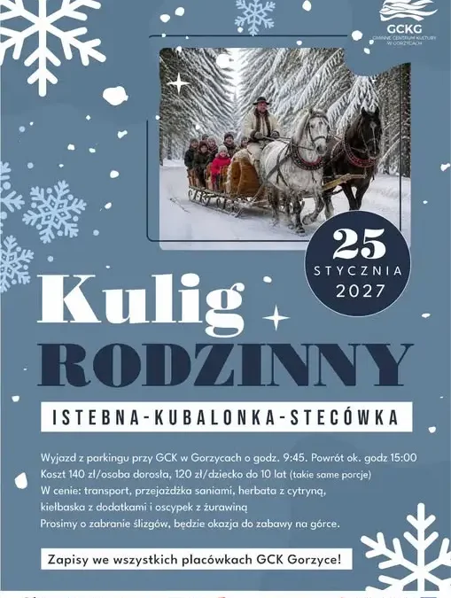Kulig rodzinny w ferie – Istebna zaprasza na zimową przygodę