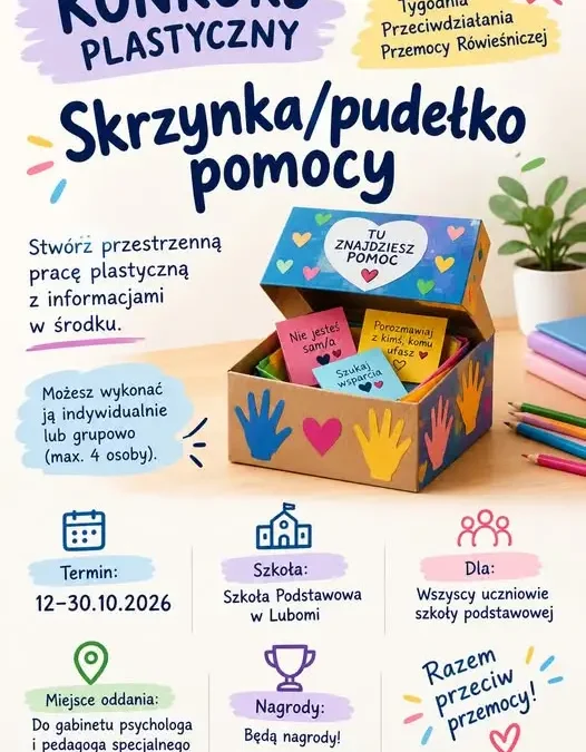 Konkurs plastyczny w Szkole Podstawowej w Lubomi – stwórz przestrzenną pracę i wygraj nagrody