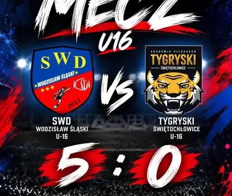 SWD Wodzisław Śląski rozgromił Tygryski Świętochłowice 5:0 w meczu U16