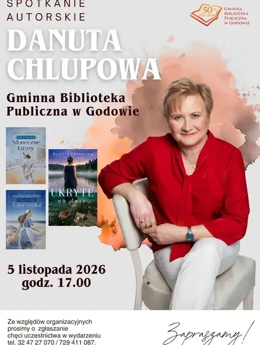 Spotkanie autorskie z Danutą Chlupową w bibliotece w Godowie