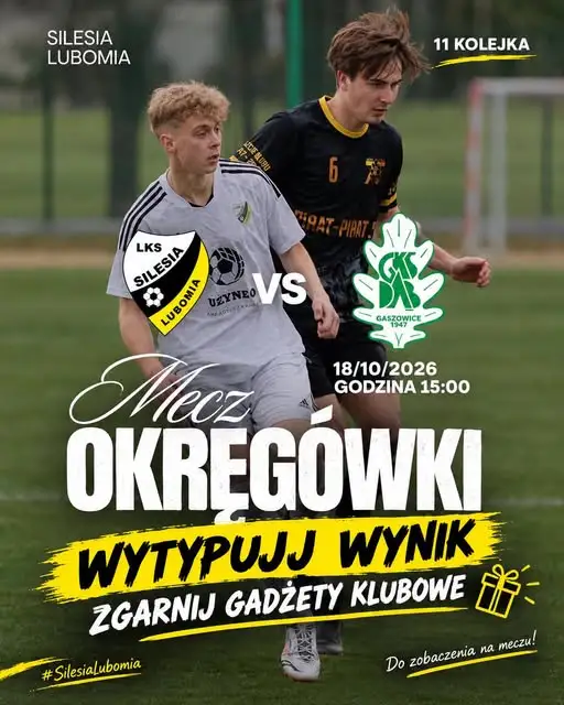 Silesia Lubomia zaprasza kibiców do typowania wyniku meczu z Gaszowicami