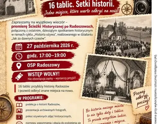 Radoszowy zapraszają na premierę Ścieżki Historycznej – 27 października