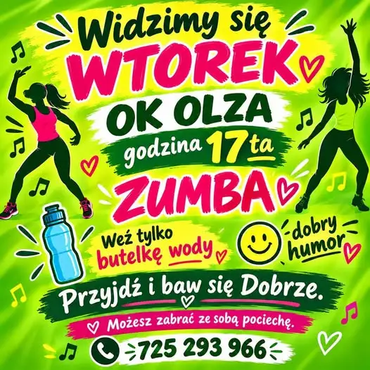 Zumba we wtorek o 17:00 – zaproszenie na wspólną zabawę