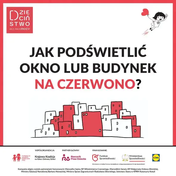 19 listopada podświetlimy budynki na czerwono – symbol sprzeciwu wobec przemocy nad dziećmi