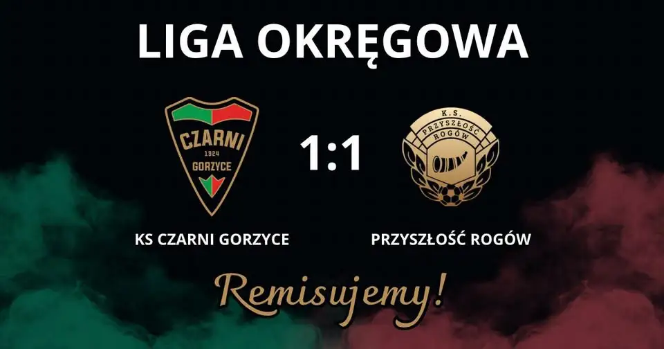 Remis Czarnych Gorzyce z Przyszłością Rogów w 11. kolejce ligi okręgowej
