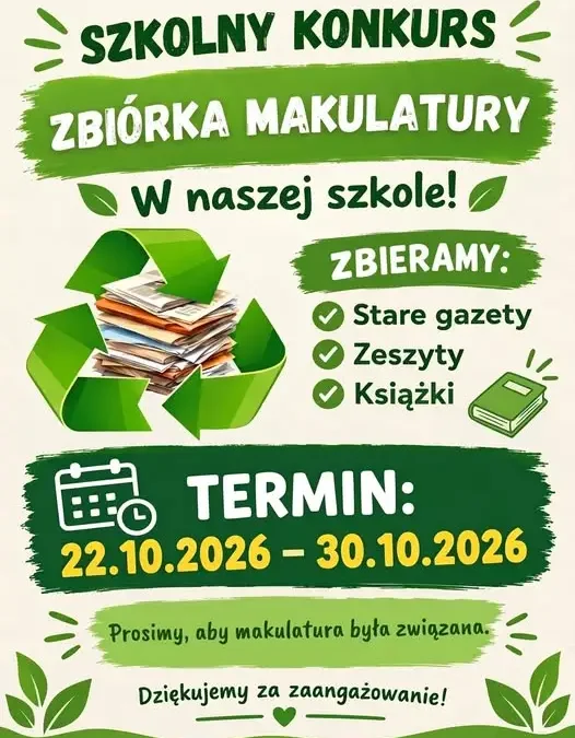 Szkolna zbiórka makulatury – przynieś stare gazety i zeszyty!
