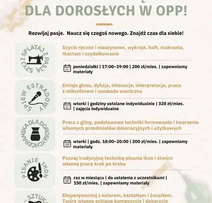 Wodzisław Śląski: nowe warsztaty dla dorosłych – szycie, ceramika, ikony i śpiew
