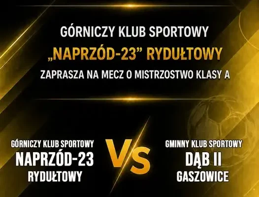 Naprzód-23 Rydułtowy zagra z rezerwami Dębu Gaszowice. Mecz już w sobotę