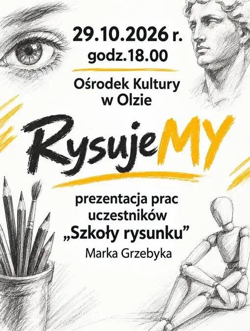 Wystawa „RysujeMY” w Olzie – prace uczniów Szkoły Rysunku Marka Grzebyka