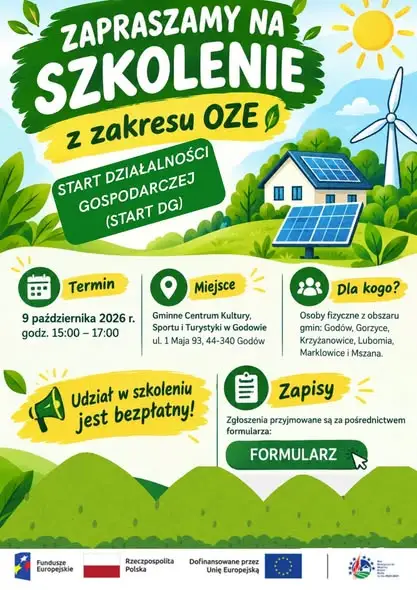 Morawskie Wrota zapraszają na bezpłatne szkolenia o dotacjach na OZE i zieloną działalność