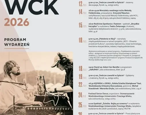 Listopadowy repertuar Wodzisławskiego Centrum Kultury – koncerty, teatr i stand-up