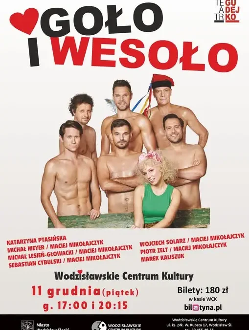 Komedia „Goło i wesoło” zawita do Wodzisławskiego Centrum Kultury