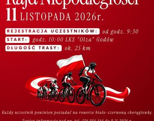 Rowerowy Rajd Niepodległości w Godowie – zapisy do 8 listopada