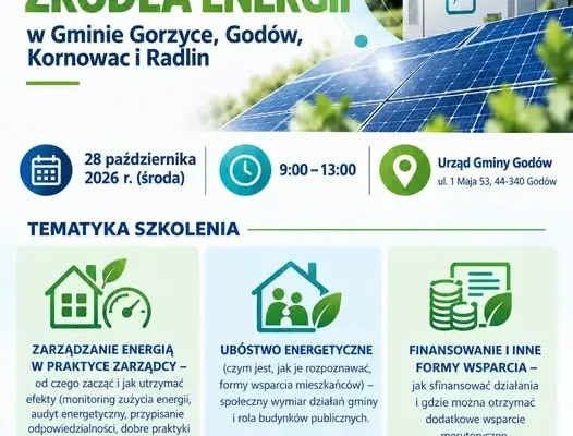 Szkolenie o zarządzaniu energią i finansowaniu OZE w Gminie Godów