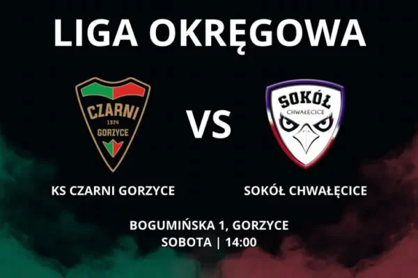 KS Czarni Gorzyce zagrają z Sokołem Chwałęcice w 13. kolejce ligi okręgowej